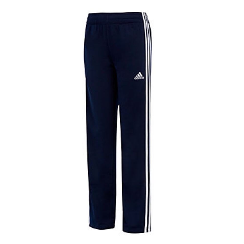 Adidas Navy & White 3 Stripe Boys Athletic Pants
